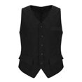 thumbnail image 5 of Wancir Mens Corduroy Suit Vest Slim Fit V Neck Button Down Vintage Waistcoat Western Cowboy Sleeveless Jackets Party Wedding, 5 of 6
