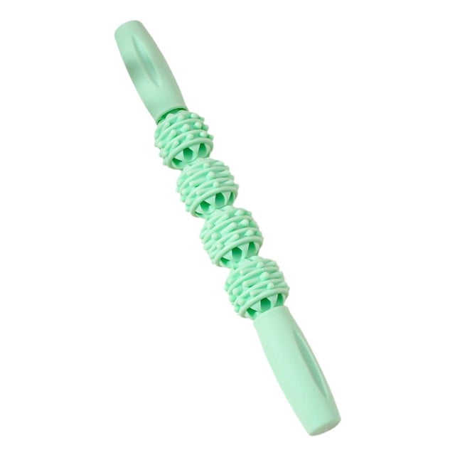 3-Ball Roller Muscle Massage Stick for Deep Tissue Relaxation, Yoga & Fascia Release Tool, Trigger Point Therapy Wolf Tooth Design, Portable