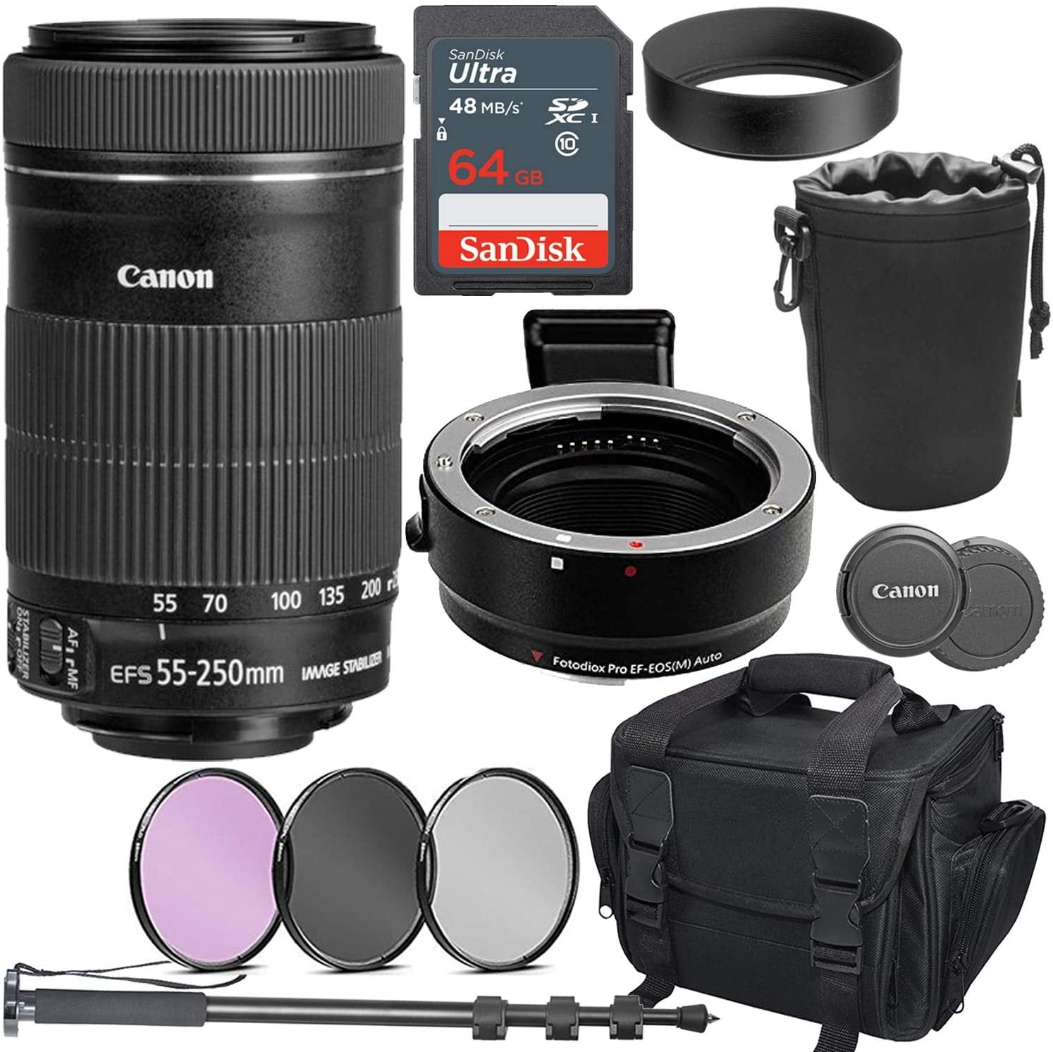 Canon Ef S 55 250mm F 4 5 6 Is Stm Lens Ef Ef S Auto Mount Adapter For Canon M Series Cameras Including Eos M50 M6 M6 Mark Ii M100 M0 M5 Holiday Special Bundle Walmart Com Canon Ef S 55 250mm F 4 5 6 Is Stm Lens Ef Ef S Auto Mount Adapter For Canon M Series Cameras Including Eos M50 M6 M6 Mark Ii M100 M0 M5 Holiday Special Bundle Walmart Com