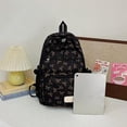 thumbnail image 6 of 3pcs Bow Backpack for Women, 2025 New Bow Backpack Bags Set, Cute Kawaii Preppy Backpack Set, Coquette Nylon Backpack With Bow Pattern (Brown), 6 of 9