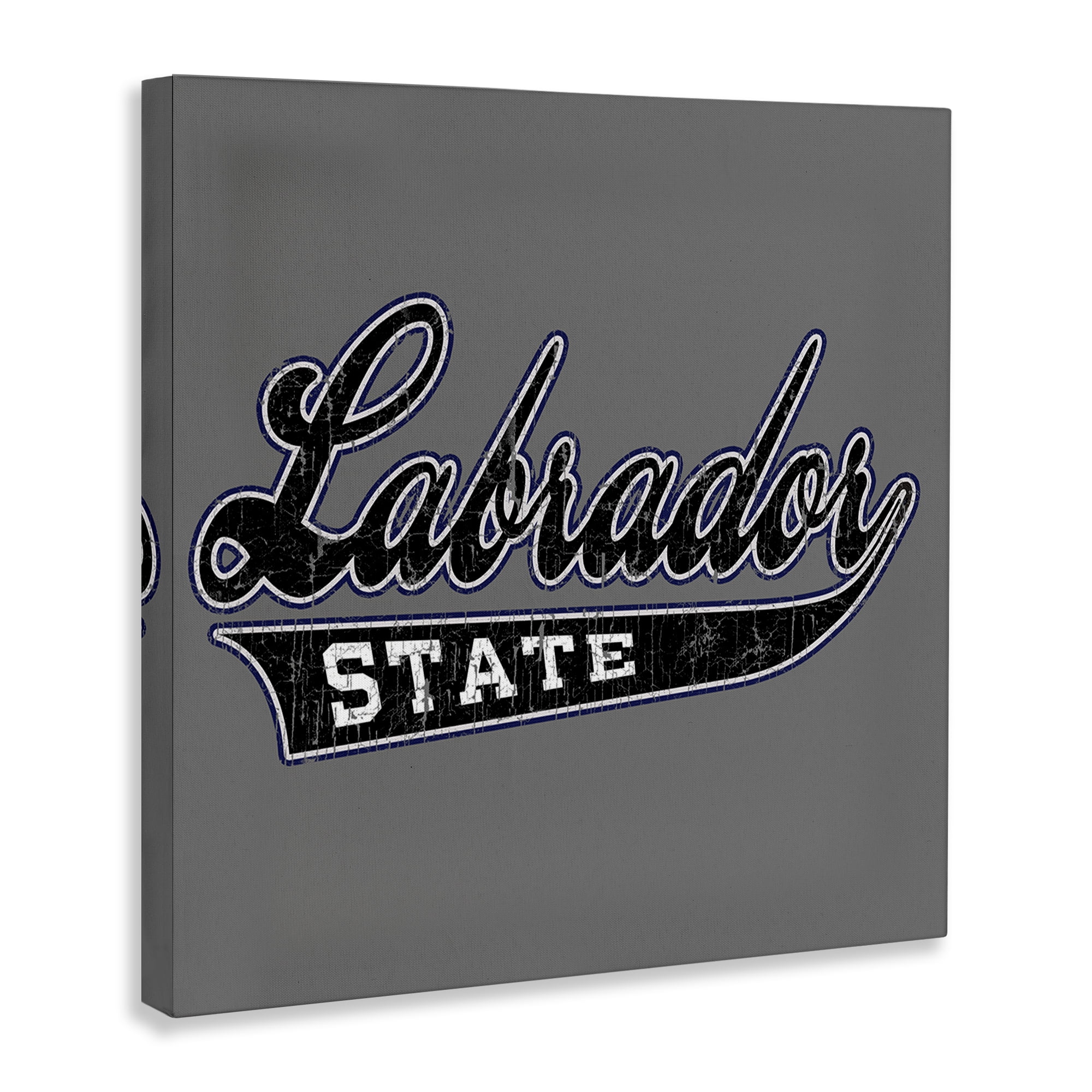 Stupell Industries Varsity Labrador State College Novelty & Humor Painting Wrapped Canvas Art Print Wall Art, 24 x 24
