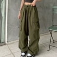 thumbnail image 2 of Harajuku Pants Women Streetwear Vintage Hip Hop Wide Leg Joggers Sweatpant Black M YIWEI, 2 of 10