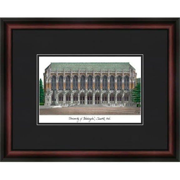 Campus Images WA995A 18'' x 14'' University of Washington Academic Lithograph Framed