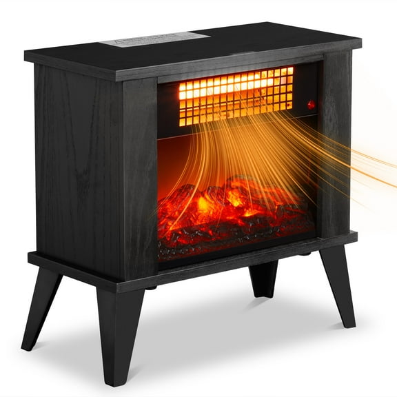 XiHuaZhaoChen Electric Fireplace Stove, Freestanding Electric Space Heater with Temperature Adjustable, Realistic Flame Effect & Overheat Protectio for Indoor Bedroom Dorm Office Use