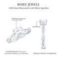 thumbnail image 6 of Rosec Jewels Asscher Cut Moissanite Ring for Engagement - 8 mm - Braided Ring - 3 Ct - D-VS1 Grade Certified - with Jewelry Box, 925 Sterling Silver, US 4.00, 6 of 9