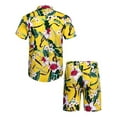thumbnail image 3 of Biekopu Men's Hawaii Shirt Suits, Fashion Printed Button Down Short Sleeve Shirt + Beach Shorts Set, 3 of 9