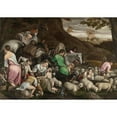 thumbnail image 2 of Jacopo Bassano 14x11 Black Ornate Wood Framed Double Matted Museum Art Print Titled: Jacob's Journey, 2 of 5