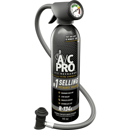AC Pro r-134a 16oz Kit with Hose Gauge