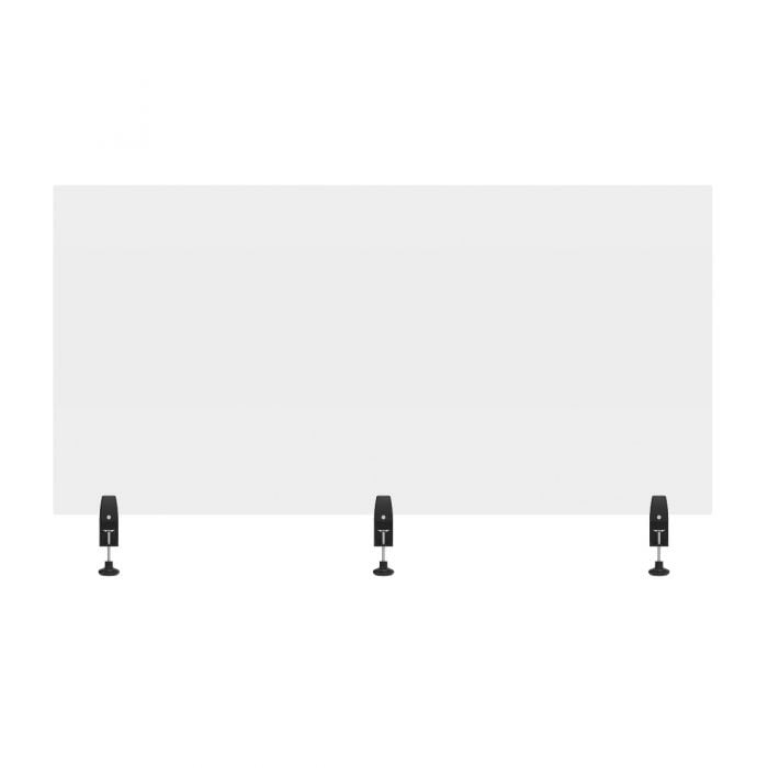 RECLAIM® Acrylic Sneeze Guard Desk Divider 60" x 30" ClampOn, Clear