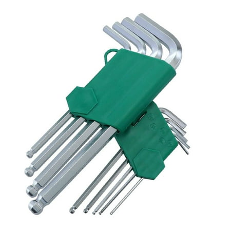 

BINYOU 9pcs/set Hex Allen Key Wrench L-Shape 1/16 -3/8 Hexagon Universal for Repair Bicycle Hand Tools