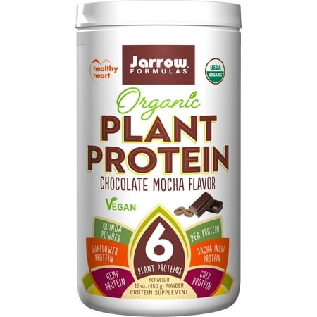 Jarrow Formulas Organic Plant Protein, Chocolate Mocha, 16 Ounce