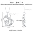 thumbnail image 4 of Rosec Jewels Lab Grown Diamond Heart Pendant with Chain - Double Heart Necklace for Women - Ready to Gift for Valentines Day, 14K White Gold, 4 of 6