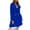 Blue, variant on LUXUR Ladies Notch Lapel Overcoats Mid Length Travel Wool Pea Coat Camel XL