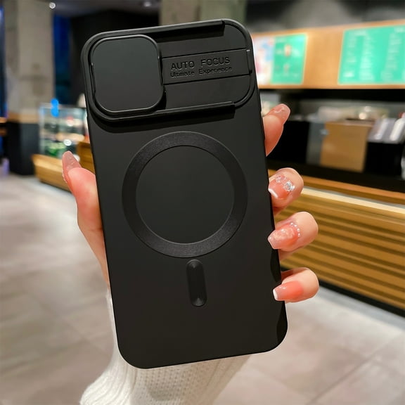 Cover for iPhone 11 Pro Max, Case with Slide Camera Cover Lens Protection,Compatible with MagSafe,Slim Shockproof Soft Anti-Scratch Case Cover, black