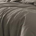 thumbnail image 3 of Benjara Edge 4 Piece King Size Duvet Comforter Set- Washed Linen- Charcoal Gray, 3 of 6
