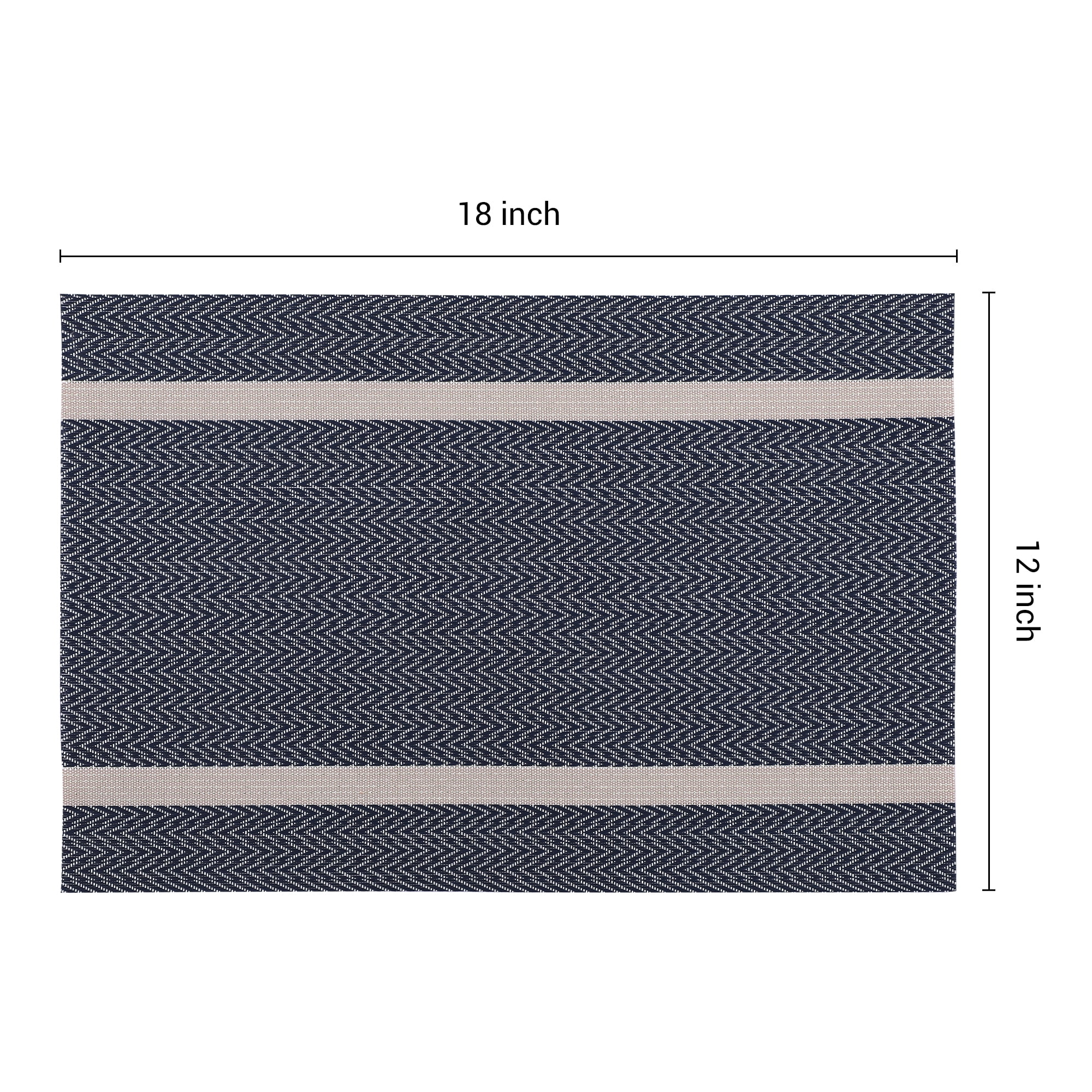 Unique Bargains Set of 8 Vinyl Placemats for Kitchen Washable Table Placemats Dark Blue
