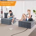 thumbnail image 3 of HNEBC Convertible Folding Sofa Bed with Pillows, Twin Size Sleeper Chair Floor & Futon Couch, Folding Sleeping Mattress for Living Room/Guest/Home Apartment/Loft/Dorm/Home Office (Dark Gray, 2 PCS), 3 of 8