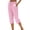 Pink, variant on MLQIDK Pedal Pushers for Women Dressy Casual Plaid Capri Pants Elastic Waist Knee Length Capris Trendy Summer Plaid Capri Pants with Pockets Blue S