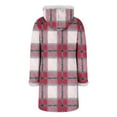 thumbnail image 3 of Hvyesh Women's Casual Horn Button Down Long Coat Christmas Plaid Shacket Jacket Slim Fit Mid Length Pea Coats with Faux Fur Lapel, 3 of 8