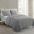 thumbnail image 2 of VCNY Home Shore Coastal 3-Piece Grey Textured Sealife Quilt Set, King, Adult, Unisex, 2 of 5
