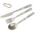 thumbnail image 1 of Greenne Titanium Spork Fork Spoon Cutter Chopsticks Camping Utensils Travel Cutlery Set, 1 of 8