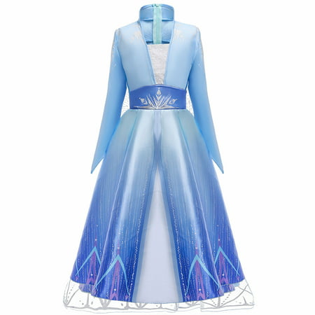 Frozen 2 Elsa Deluxe Princess Dress Costume for Girl Cosplay Halloween Party Dresses