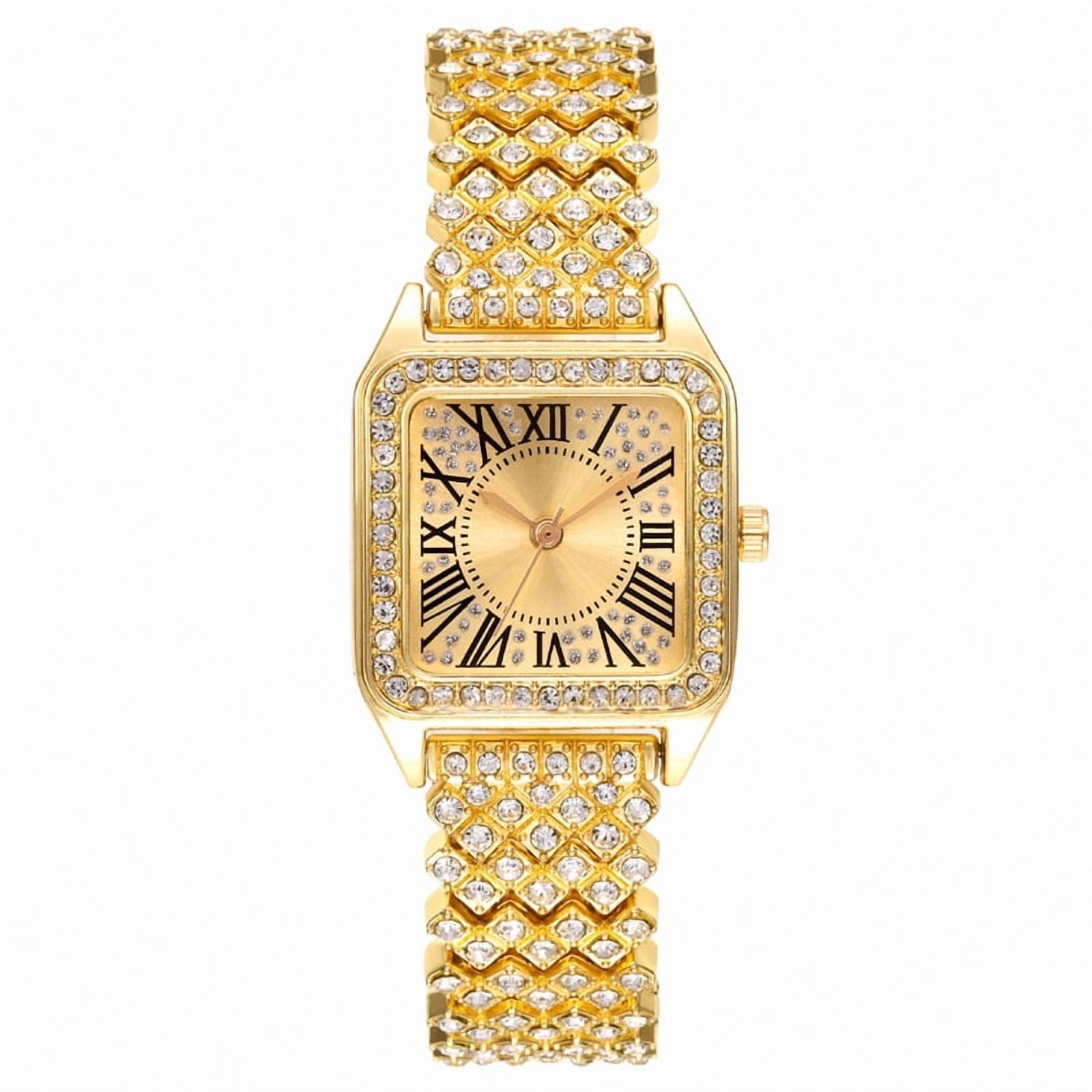 Women\'s Analog Quartz Watch with Diamond Accents and Roman Numerals Amazon.com: CdyBox Lady Elegant Roman Numeral Dial Quartz  main image 2