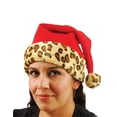 thumbnail image 2 of Adult Child Animal Cheetah Print Fancy Santa Hat, 2 of 2