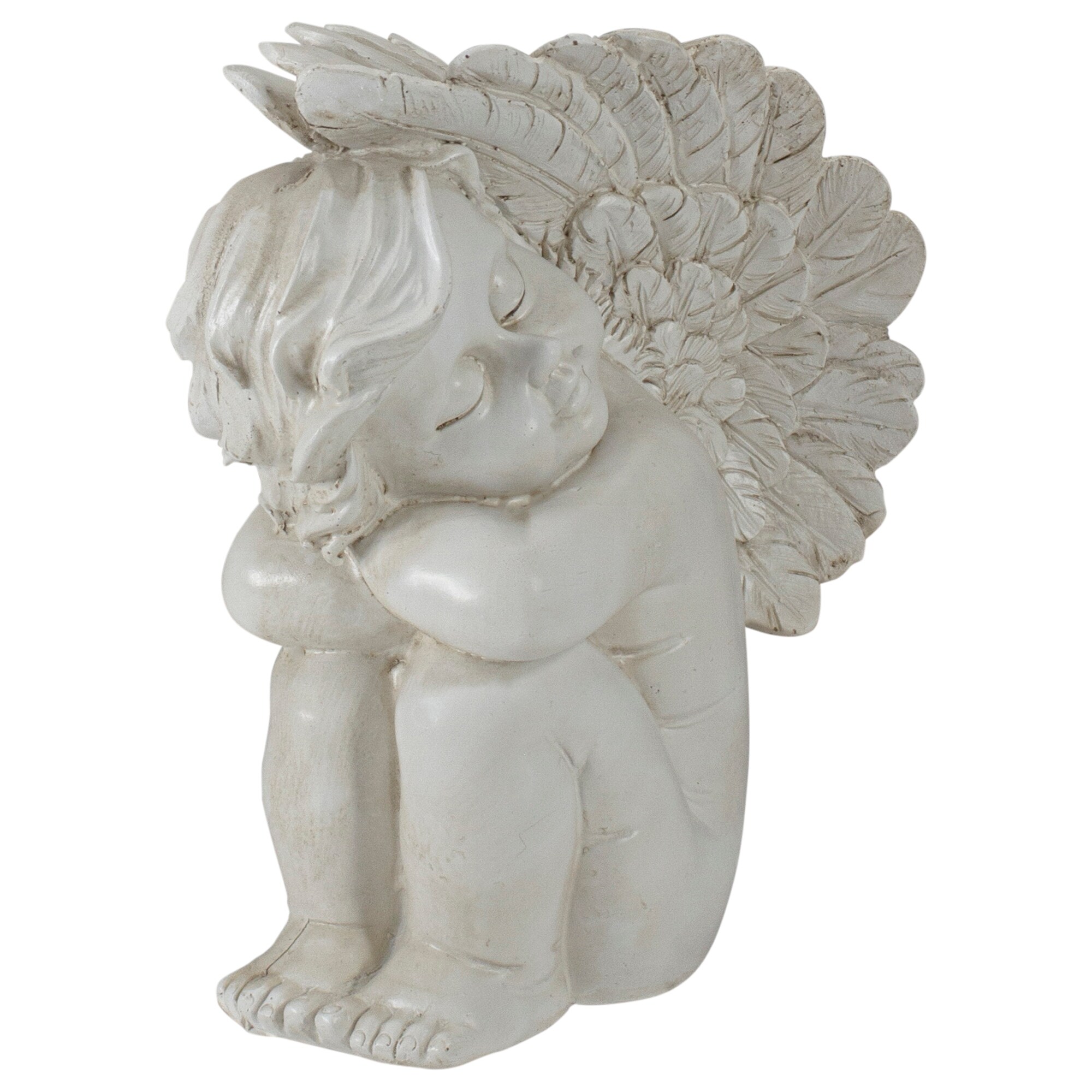 7.5" Ivory Left Facing Sleeping Cherub Angel Outdoor Garden Statue - image 3 of 5