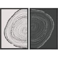 thumbnail image 3 of PixonSign Framed Wall Art Set Duotone Spiral Dot Pattern Wood Tree Rings Art Nature Wilderness Farmhouse/Country Art Vintage Canvas Print Wall Decor for Room, Entryway - 16"x24"x2 Panels Black, 3 of 5