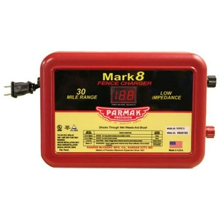 Parmak MARK8 Chargeur de Clôture Électrique Basse Imperméabilité 110/120 Volts Autonomie 30 Miles (Reflet)