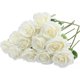 thumbnail image 1 of Paquete de 12 rosas blancas artificiales con tallo, flores falsas, ramo de rosas de seda para florero de mesa, centro de mesa, boda, fiesta, hogar, cocina, decoración, 1 of 4