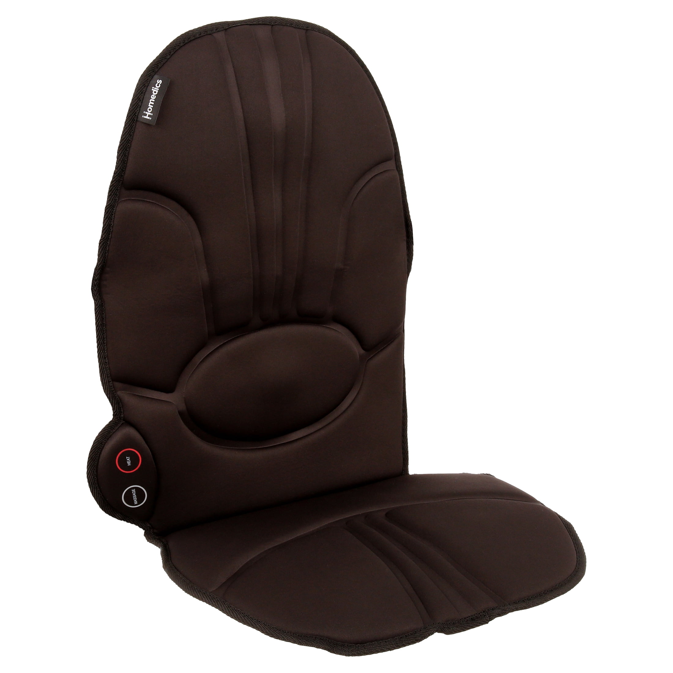 Homedics Deluxe Seat Cushion Massager with Heat, Vibrating Pad for  Back/Lumbar, Black