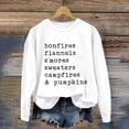 thumbnail image 2 of VISALY Pullover Crewneck Sweatshirt Graphic Sweatshirts Flannels Sweaters and Pumpkins Printed Round Neck Long Sleeve Sweatshirt Basic Sweatshirt Comfy Sweaters Warm Sweaters White M, 2 of 4
