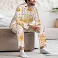 thumbnail image 7 of Picia Cute Bee Gnome Pattern Men’s Long-Sleeve Sleepwear Set - Soft 2-Piece Loungewear with Pockets, Comfy PJs for Relaxing Nights-Small, 7 of 7