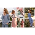 thumbnail image 5 of UVN Womens Cotton 2 Piece Pajama Set Fall Gingham Button up Top and Long Pant Casual Ladies Plaid Loungewear, 5 of 10