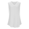 thumbnail image 6 of Tank Top Womens Tank Top Women Tank Tops Women's Solid Color V Neck Cover Strip Casual Blouse White XXL, 6 of 8