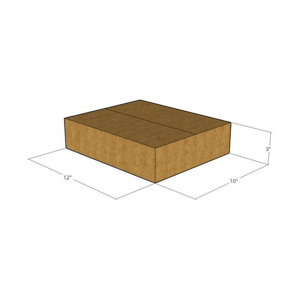 12x10x3 Kraft Brown Corrugated Shipping Boxes, 32 ECT Single-Wall, Qty 10