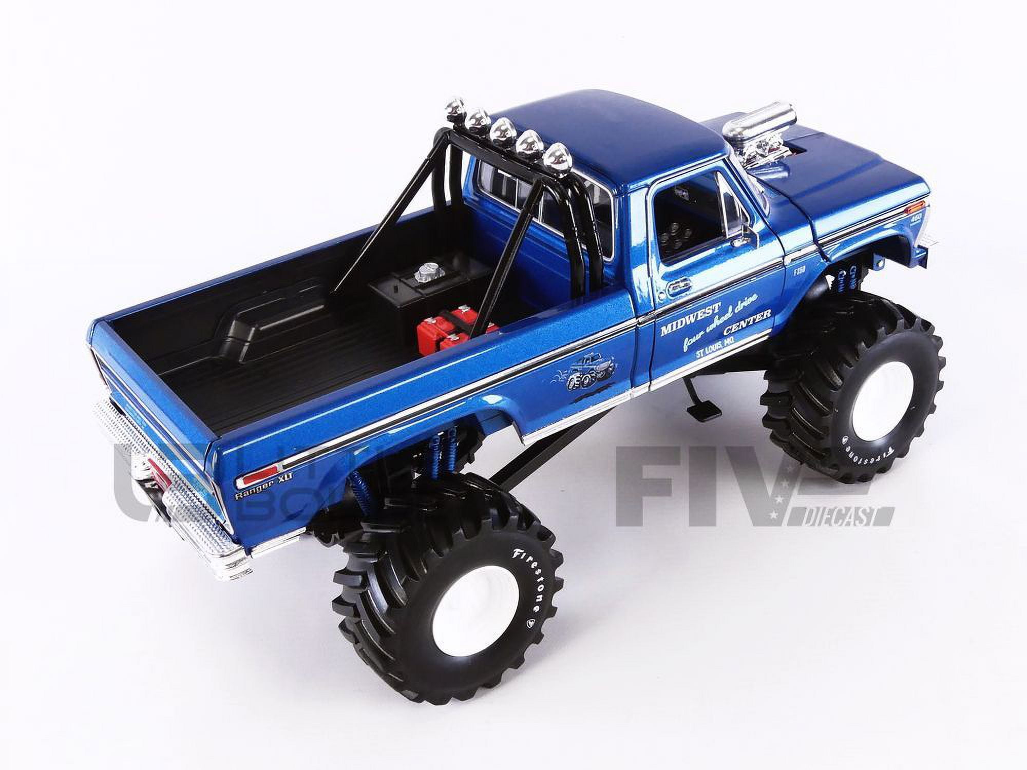GREENLIGHT COLLECTIBLES 1/18 - FORD F 250 Monster Truck - Midwest 4 Wheel Drive 1974