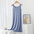 thumbnail image 4 of AHMOMEI Summer Dresses for Women Loose Casual Sleeveless Tank Dress Solid Color Crewneck House Dresses Beach Sundresses Light Blue XL, 4 of 5