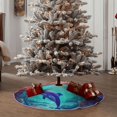 thumbnail image 5 of Daiia Hawaiian Island Dolphin Drawing Merry Christmas Tree Skirt , Xmas Large Lace-up Tree Skirt, Santa Snowflakes Rustic Home Decorations New Year Party Farmhouse Decor-48", 5 of 7