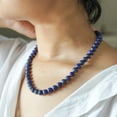 thumbnail image 2 of Tibetan Silver  Genuine Lapis Lazuli Necklace for Women, 18" Strand with 8mm Beads, Handmade in 925 Sterling Silver, Tibetan Silver Fashion Jewelry, 2 of 6