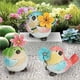 thumbnail image 4 of Injueey Mini estatuilla de pájaro de resina, adorno de animales de simulación con artesanías de flores, estatuas para decoración de Decoración del hogar Azul, 4 of 6