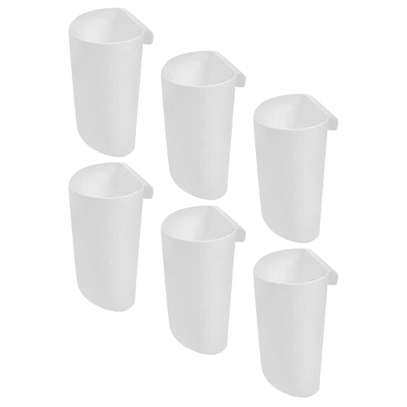 STRANDCHIC White Plastic Hanging Storage Baskets for Cart and Home, 6-Pack Organizer Containers for Kitchen and Garage