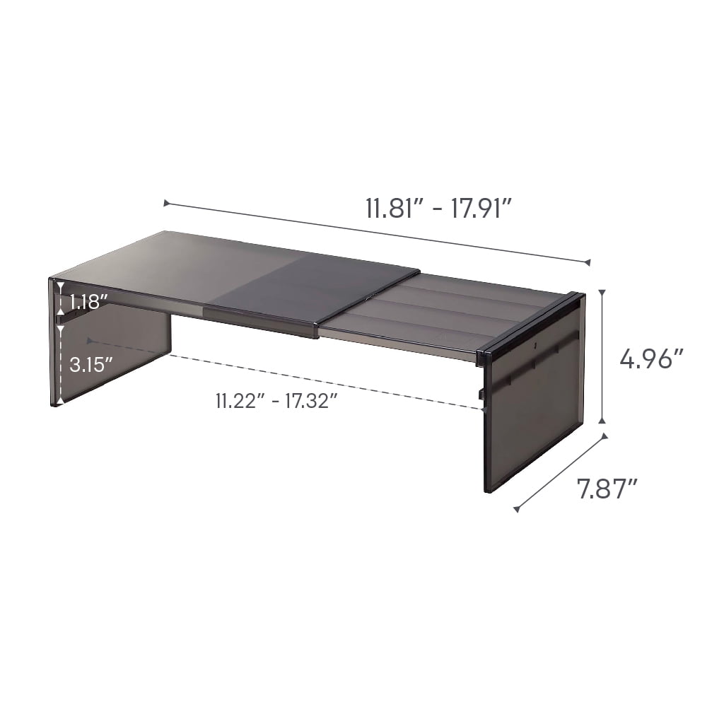 Yamazaki Home Two-Way Adjustable Refrigerator Shelf, Black, Plastic, Expandable, Minimal Assembly