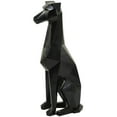 thumbnail image 6 of 9" x 30" Black Polyresin Cubist Dog Sculpture, by DecMode, 6 of 12