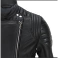 thumbnail image 3 of Mens New Genuine Padded Real Lambskin Leather Black Biker Quilted Jacket SouthBeachLeather, 3 of 3