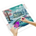 thumbnail image 2 of Riverside Winter Cottage Oil Painting Canvas Rhinestone Landscape 5D DIY Diamond Embroidery Set Gift, 30*30cm, without frame.,4135, 2 of 4