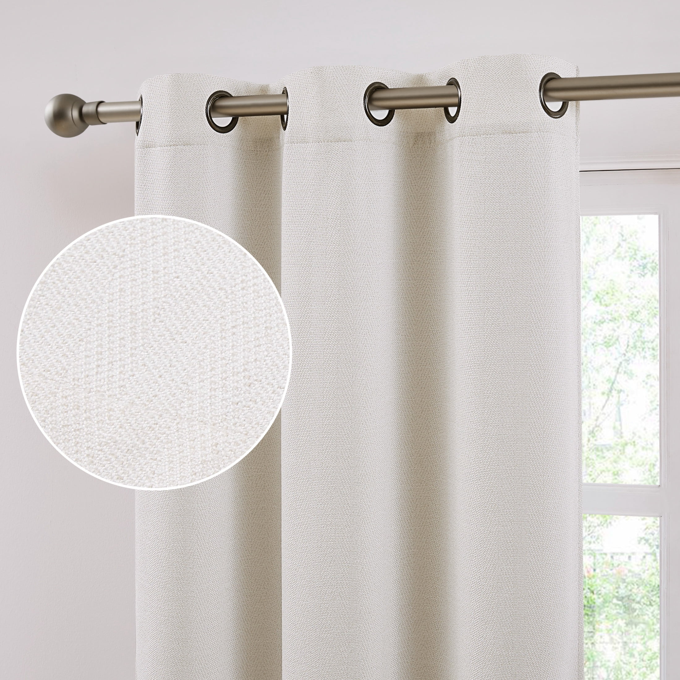Brookstone Beige Alfred Blackout Grommet 38" W x 84" L Window Curtain Panel Pairs