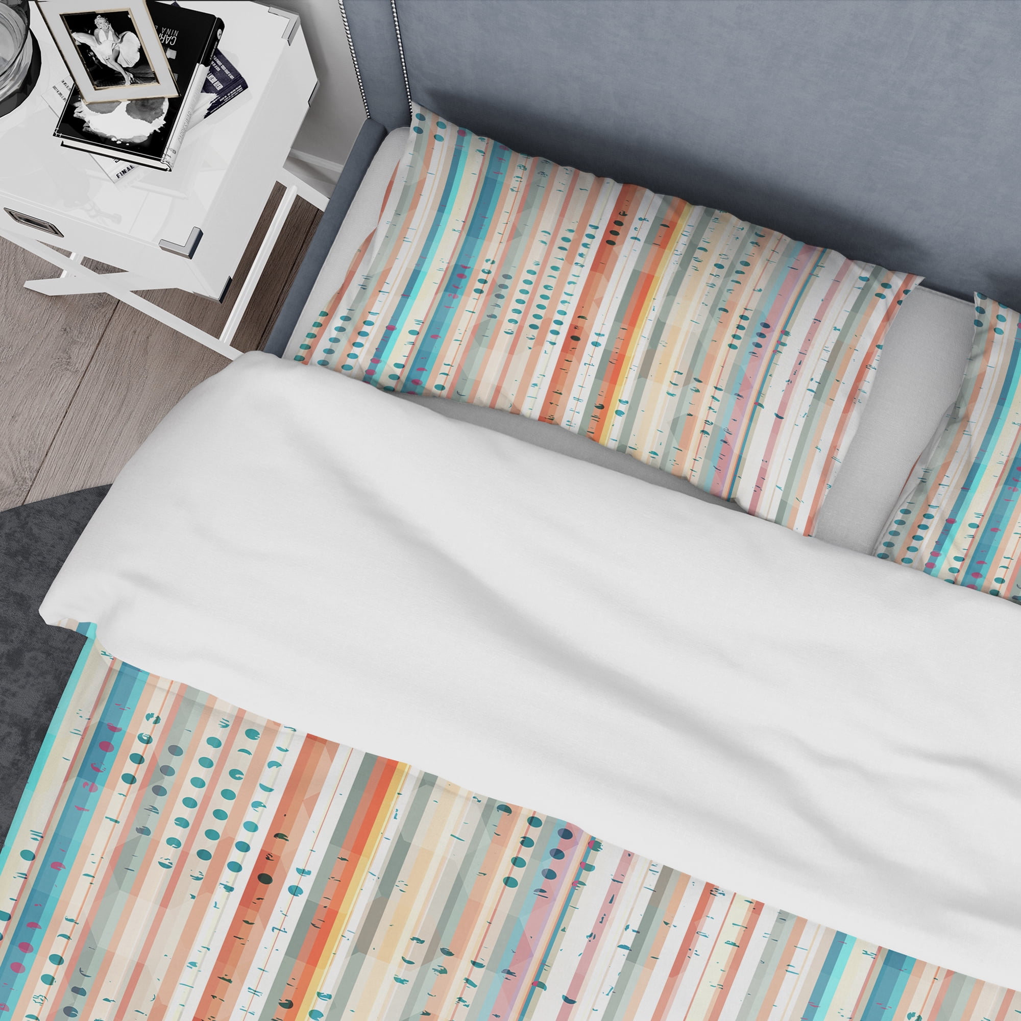 Designart 'Grunge Line' Mid-Century Modern Duvet Cover Set